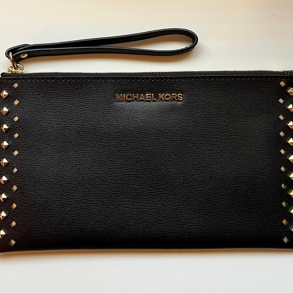 Michael Kors Black Studded Wristlet